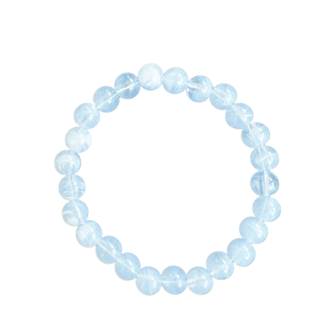 Blue bead bracelet deals