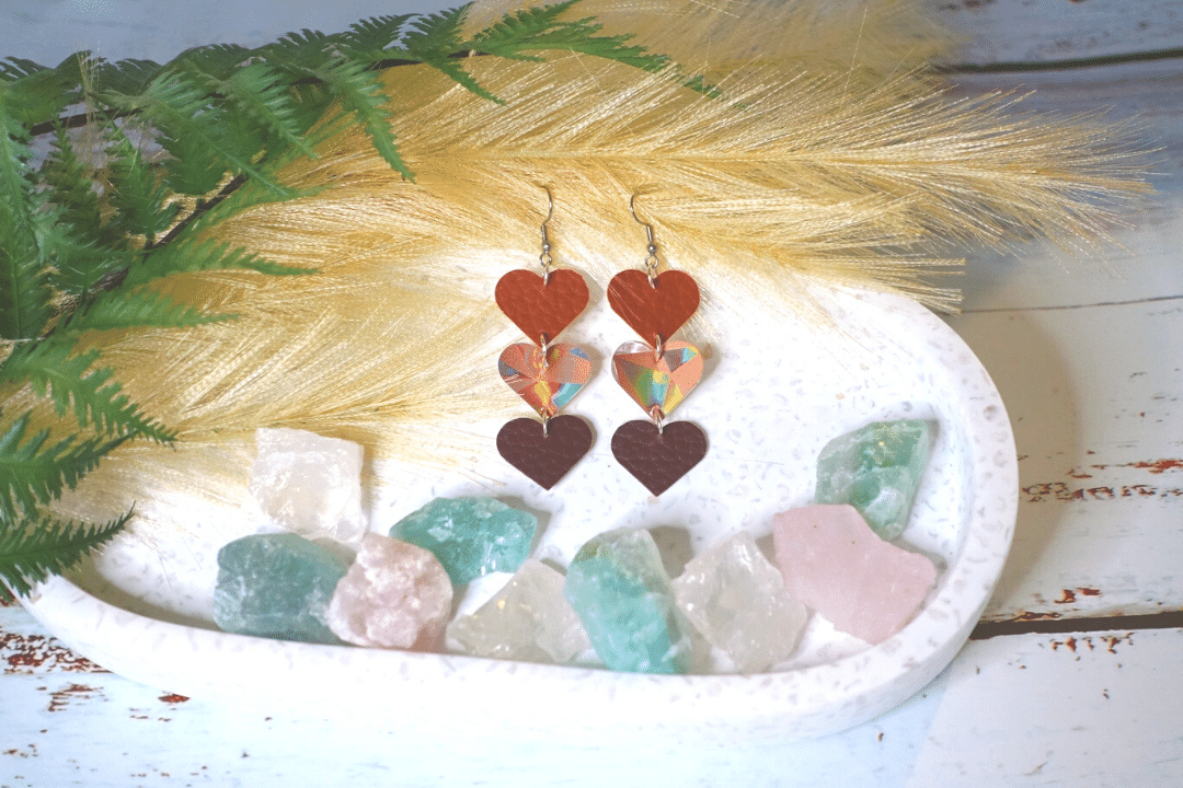 Faux leather earrings. Lightweight and hypoallergenic