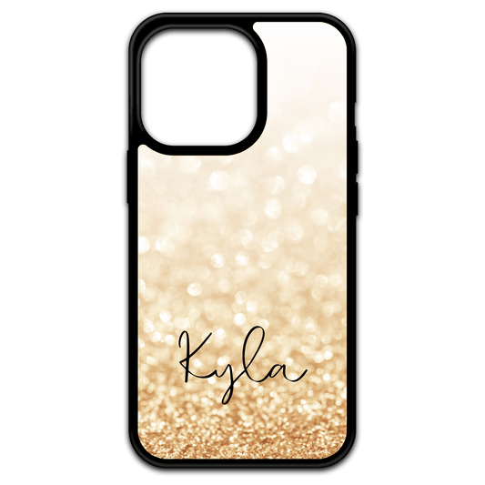 Custom Gold Glitter Name Case