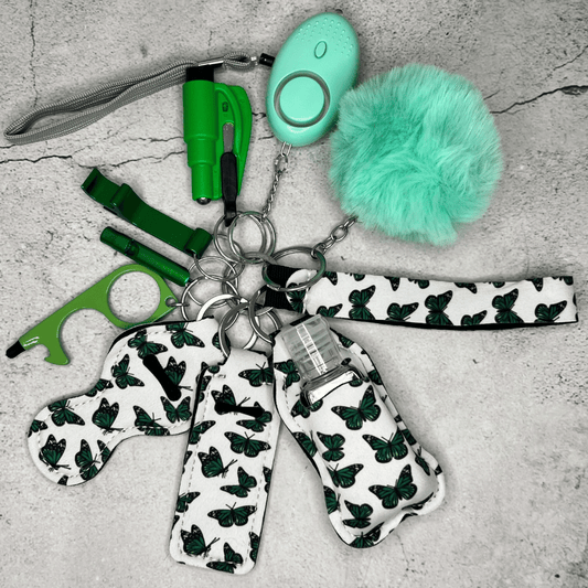 Green Butterfly Safety Keychain