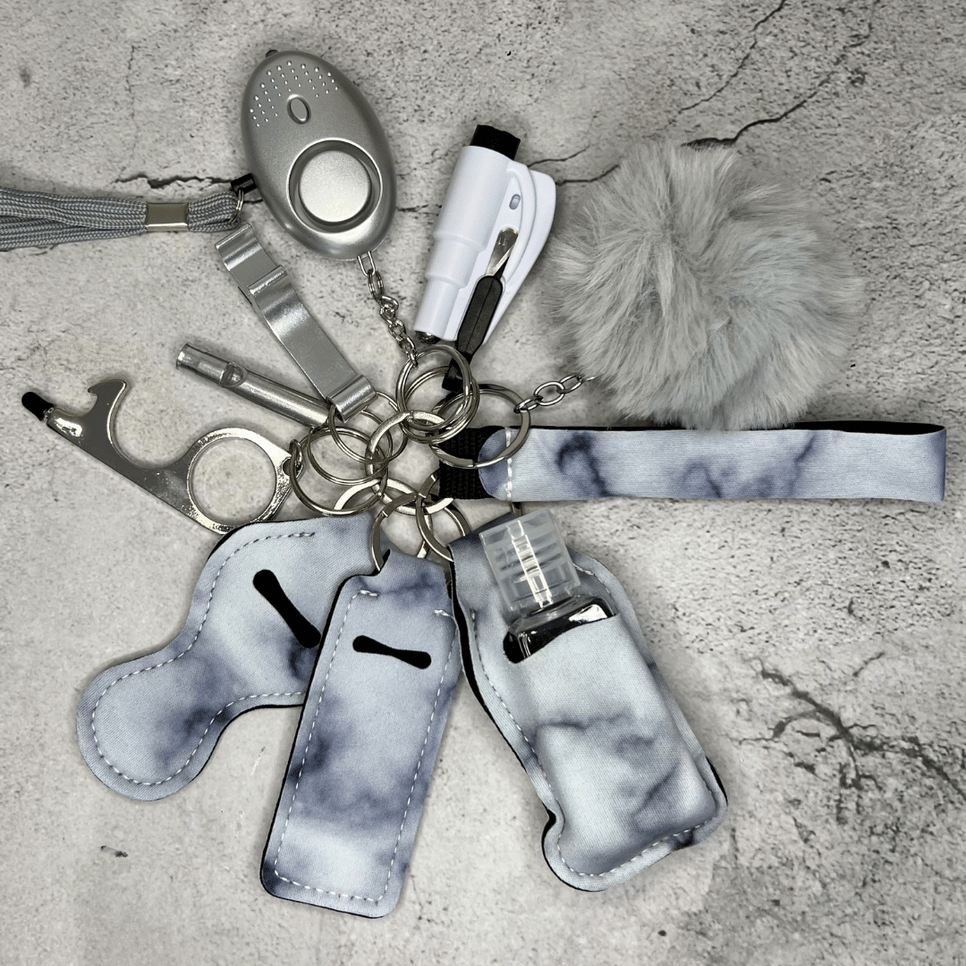 Key Chain Grey Grey Marble Safety Keychain – Kyla May Designs