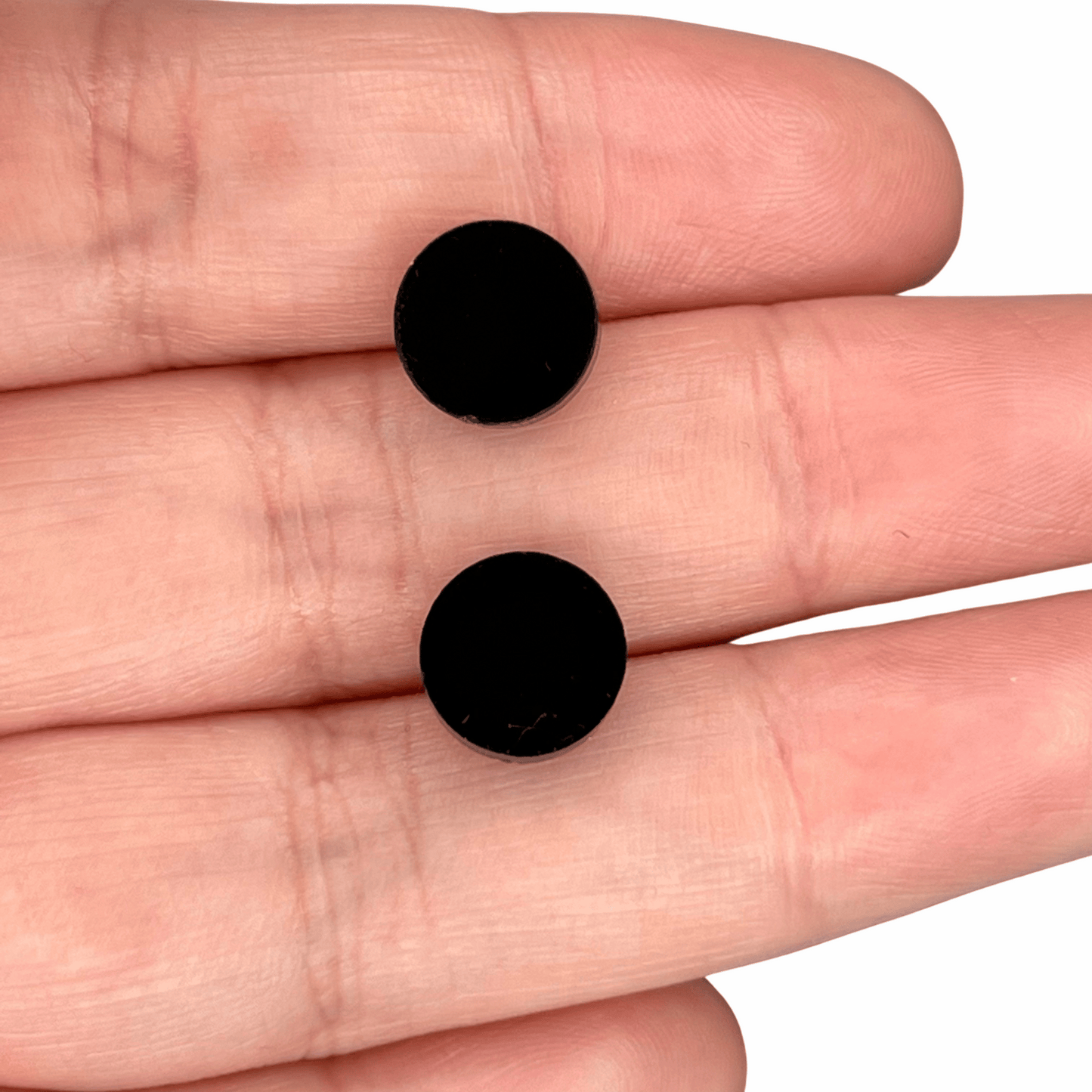 Black Round Acrylic Earrings - 10mm