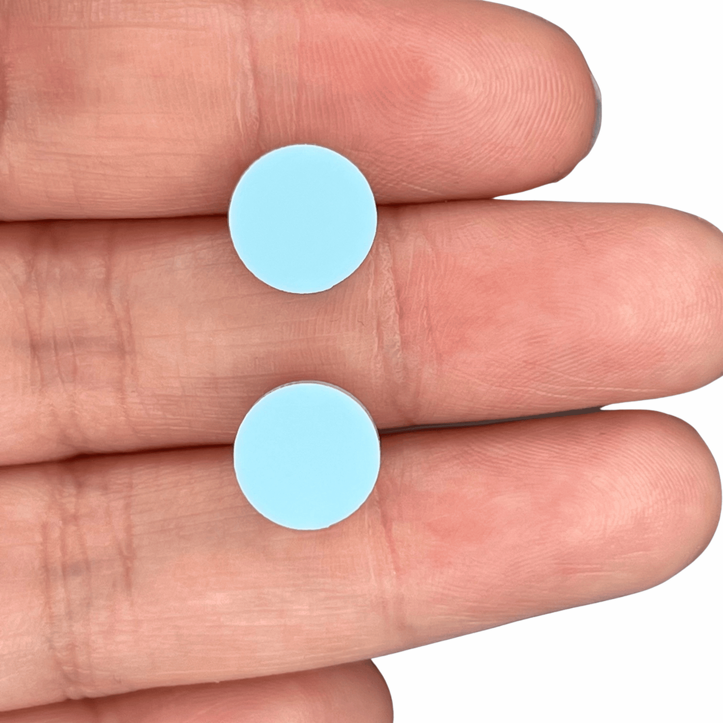 Blue Round Acrylic Earrings - 10mm