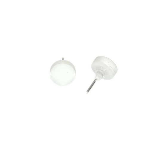 White Round Acrylic Earrings - 10mm