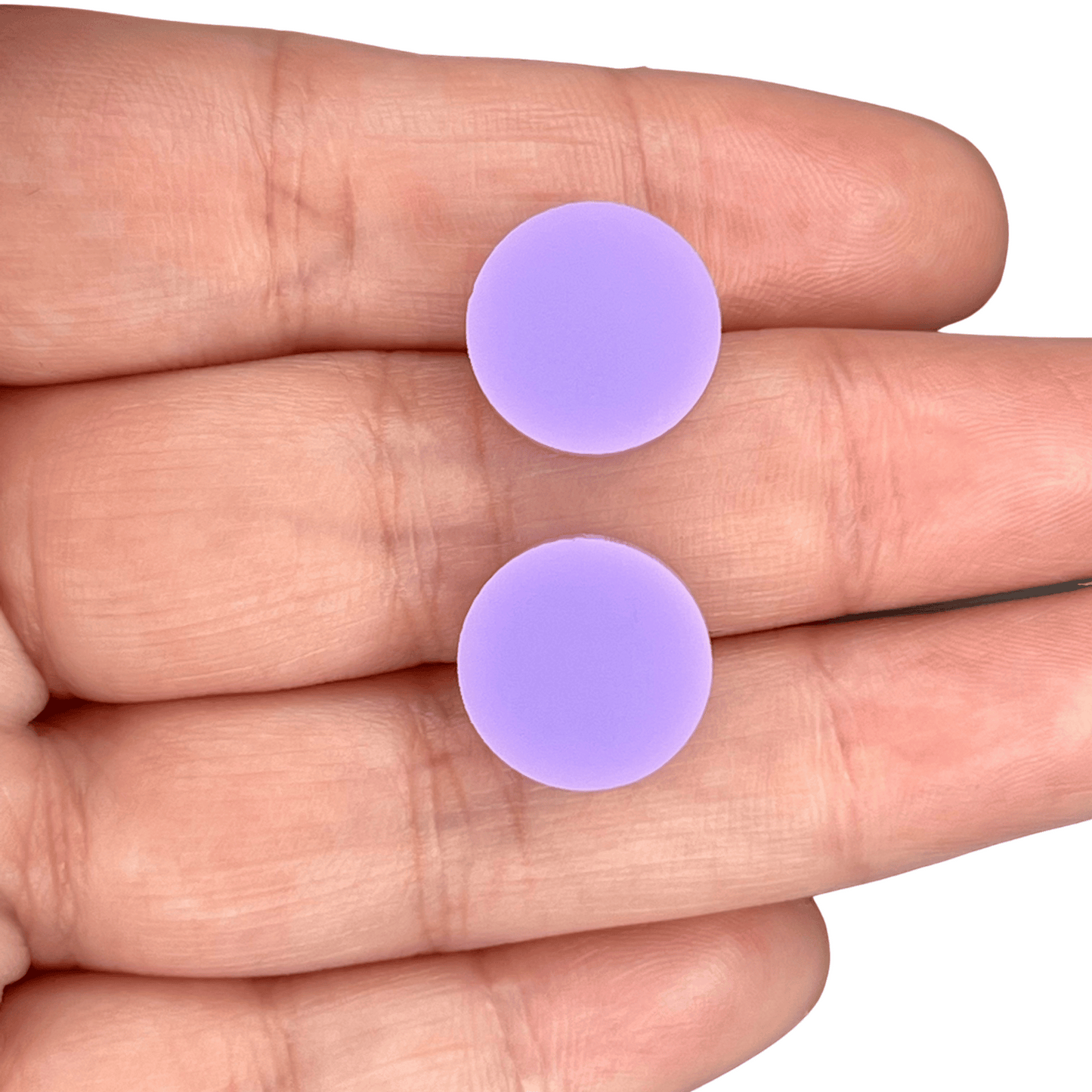 Purple Round Acrylic Earrings - 14mm