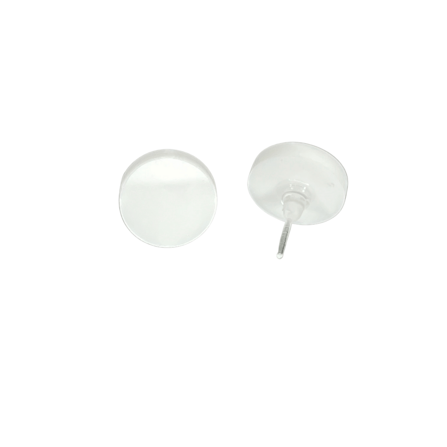 White Round Acrylic Earrings - 14mm