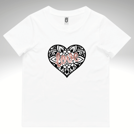 Kids Mandala Love Heart T-Shirt