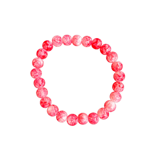 Strawberries & Cream Beaded Bracelet