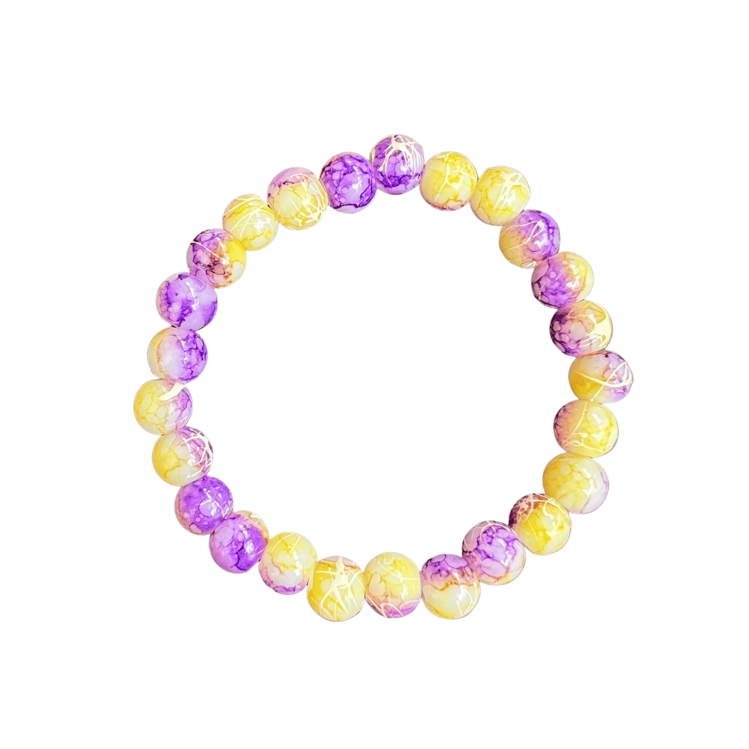 Yellow & Purple Beaded Bracelet